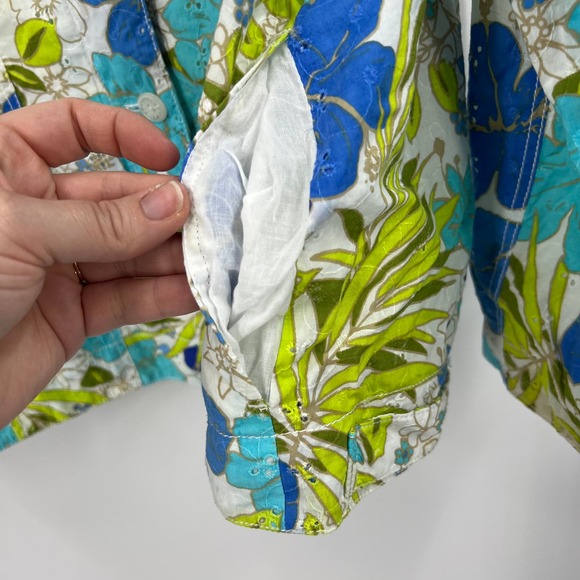 Draper's & Damon's Light Blazer Jacket Spring Floral Button Cotton Women's 3XL - Picture 5 of 9